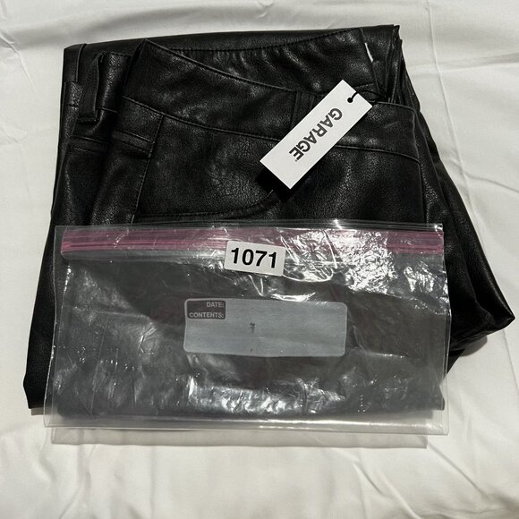 NWT Garage Women's Pantalon Straight Faux Leather Pants size 13 Washed black - Picture 10 of 11